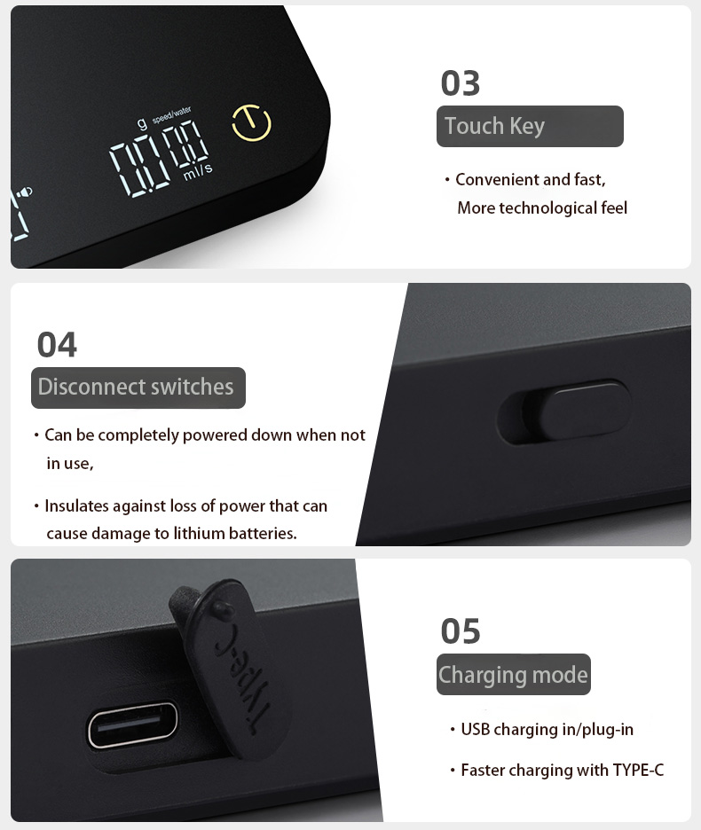 Factory Price OEM ODM coffee shop proportions timer Italian style 3kg/0.1g Electronic smart Mini Cof(图8)