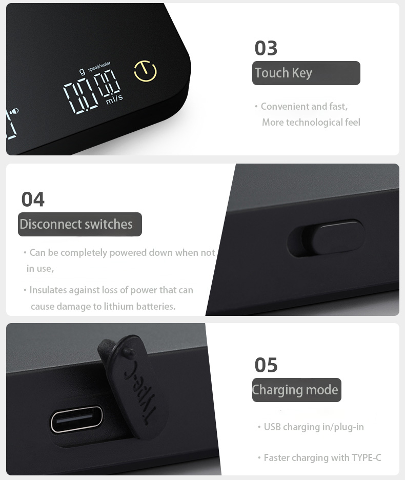 Factory Price OEM ODM coffee shop proportions timer Italian style 3kg/0.1g Electronic smart Mini Cof(图9)